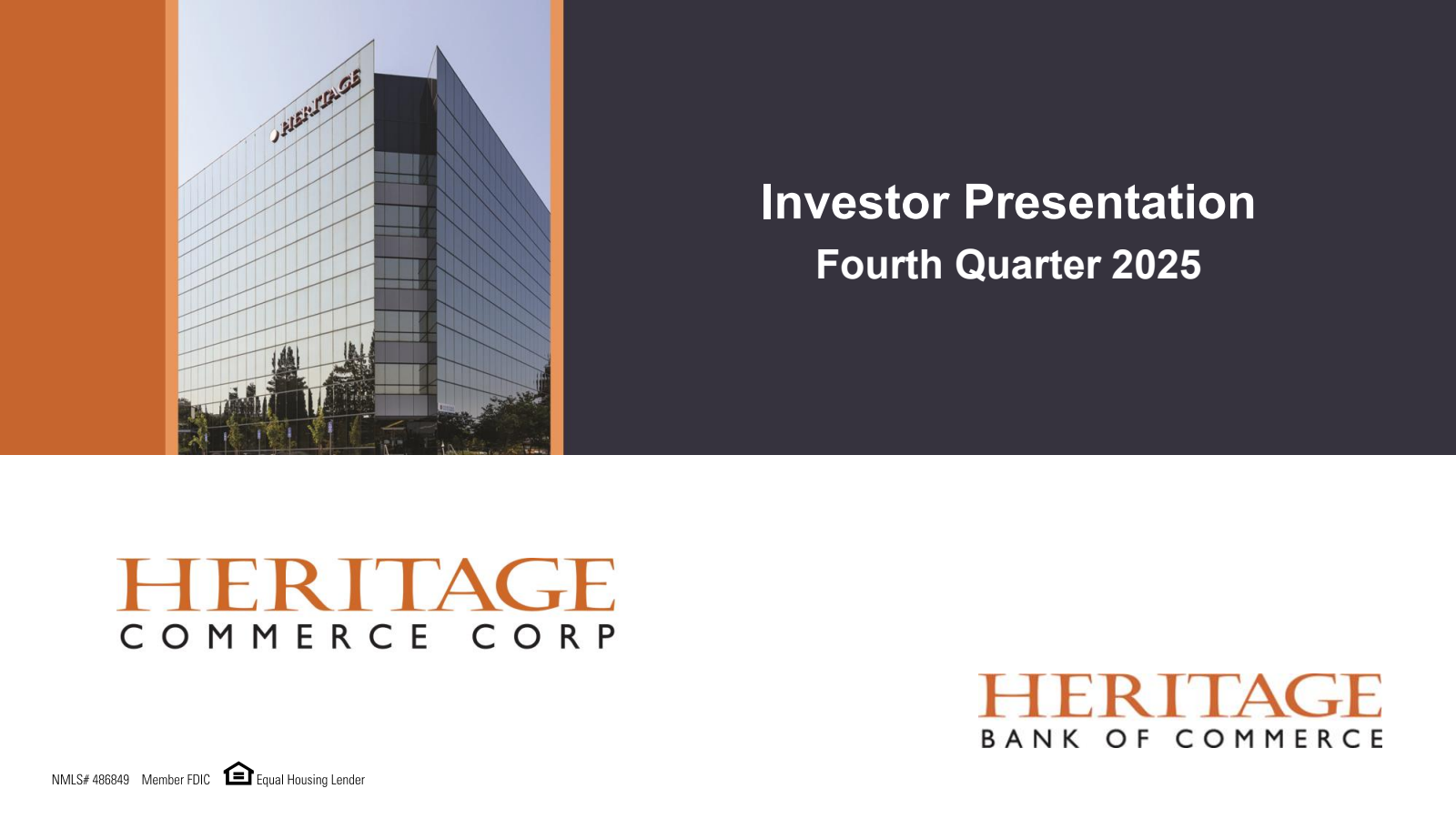 Heritage Commerce's Q4 2025 Slide Deck