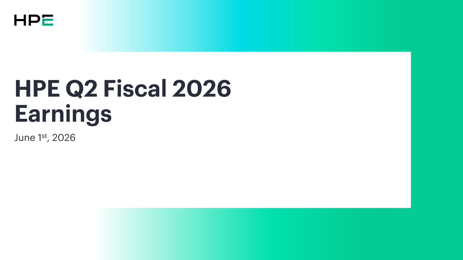 Hewlett Packard Enterprise's Q2 2026 Slide Deck