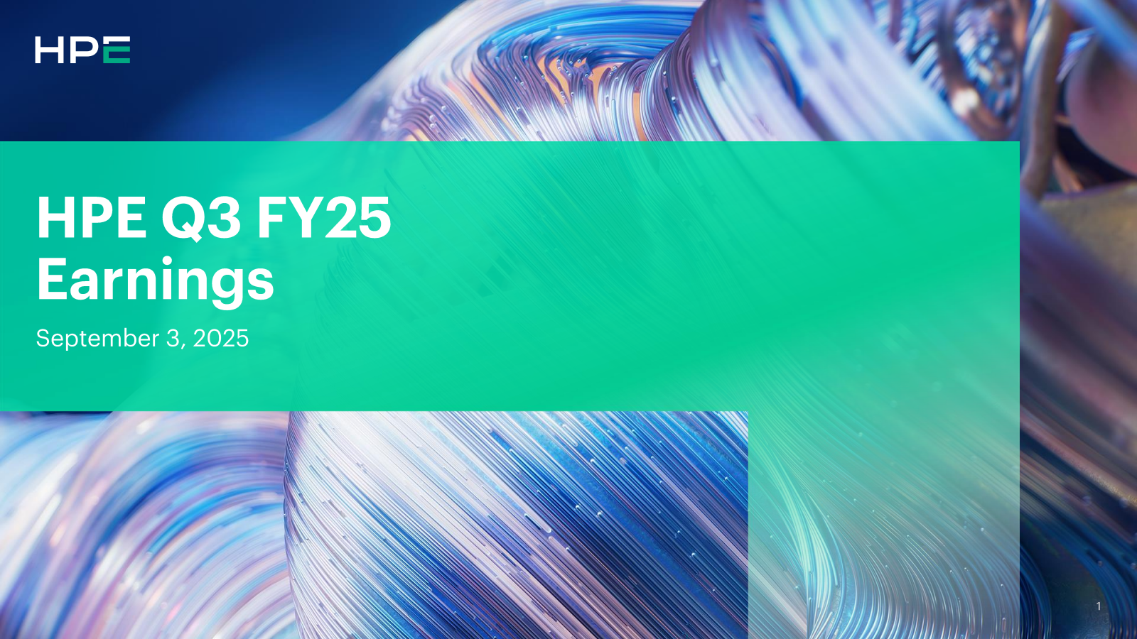 Hewlett Packard Enterprise's Q3 2025 Slide Deck