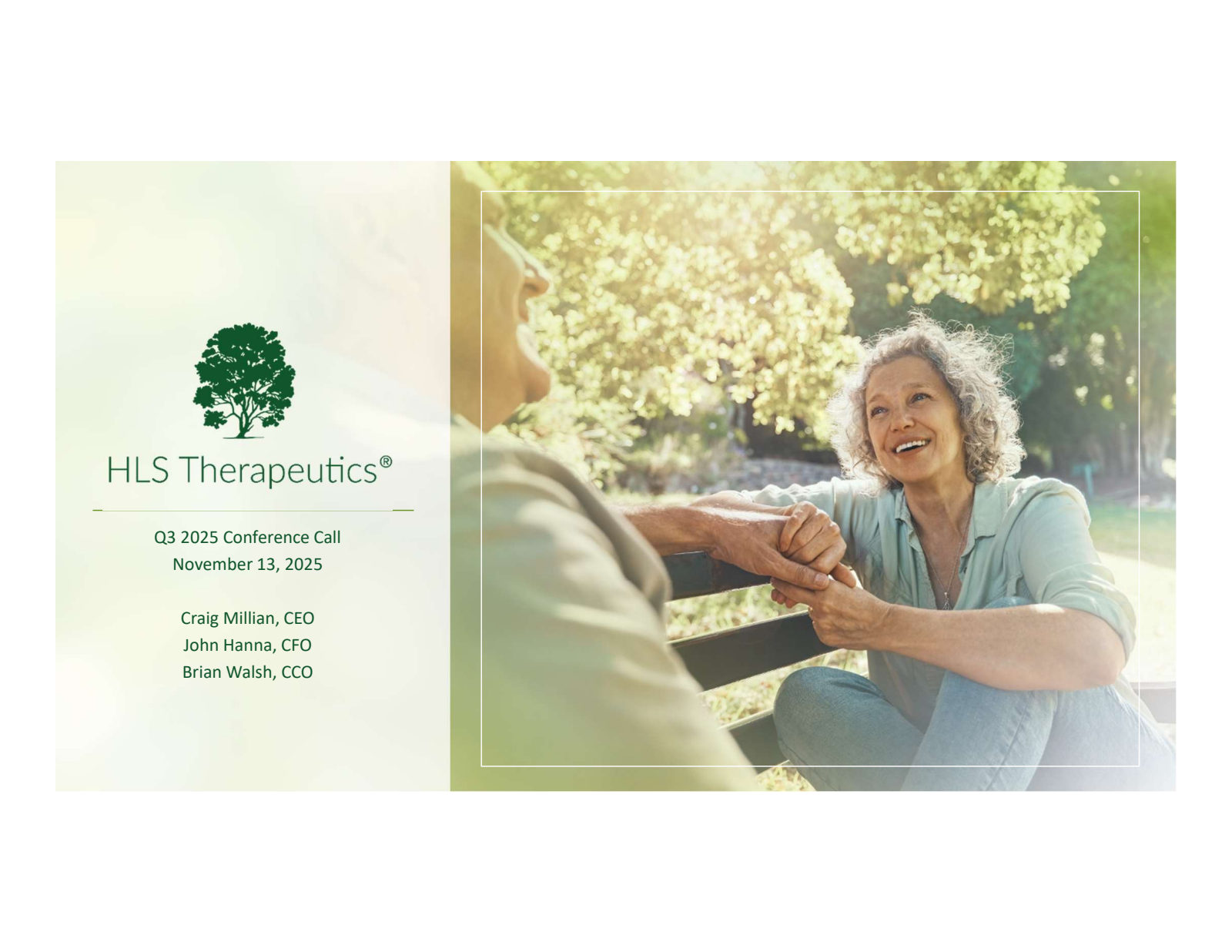 HLS Therapeutics' Q3 2025 Slide Deck