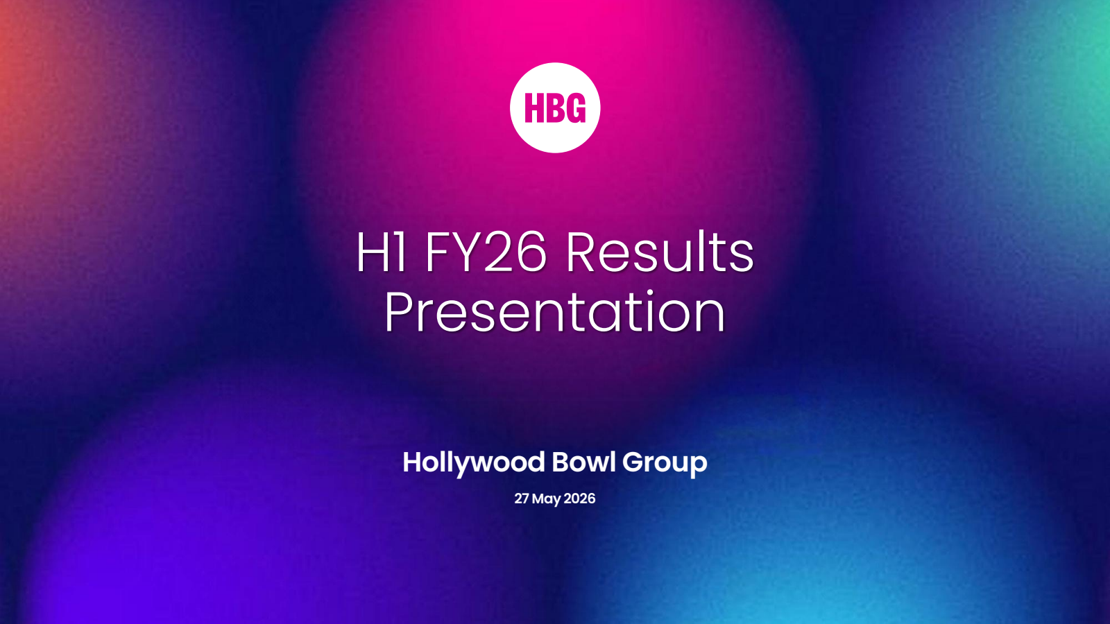 Hollywood Bowl Group's H1 2026 Slide Deck