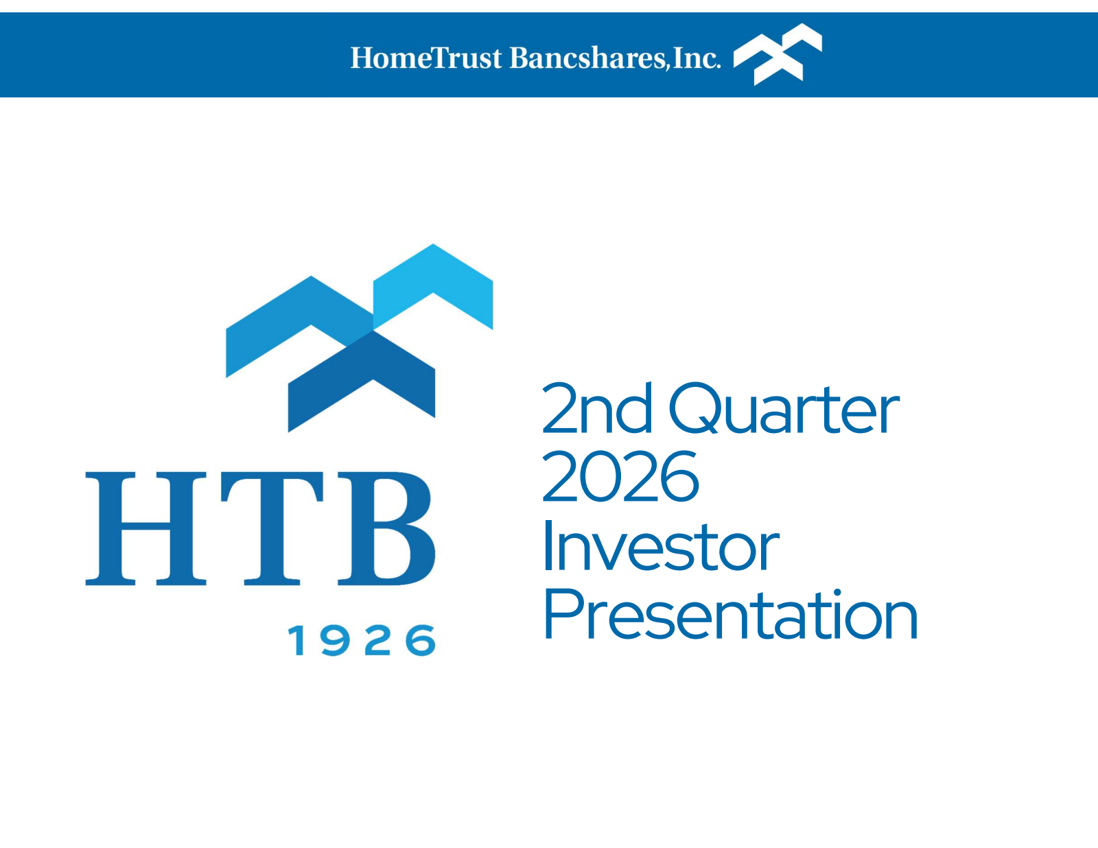 HomeTrust Bancshares' Q2 2026 Slide Deck