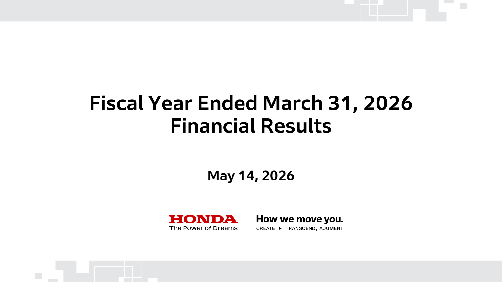 Honda Motor's Q4 2026 Slide Deck