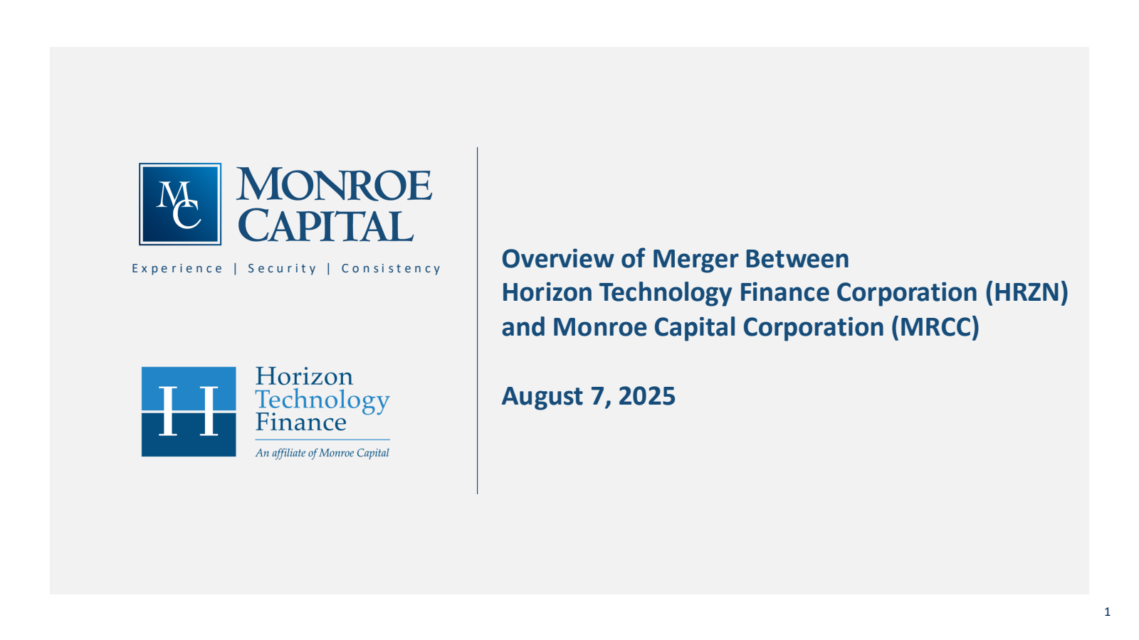 Horizon Technology Finance's Q2 2025 Slide Deck