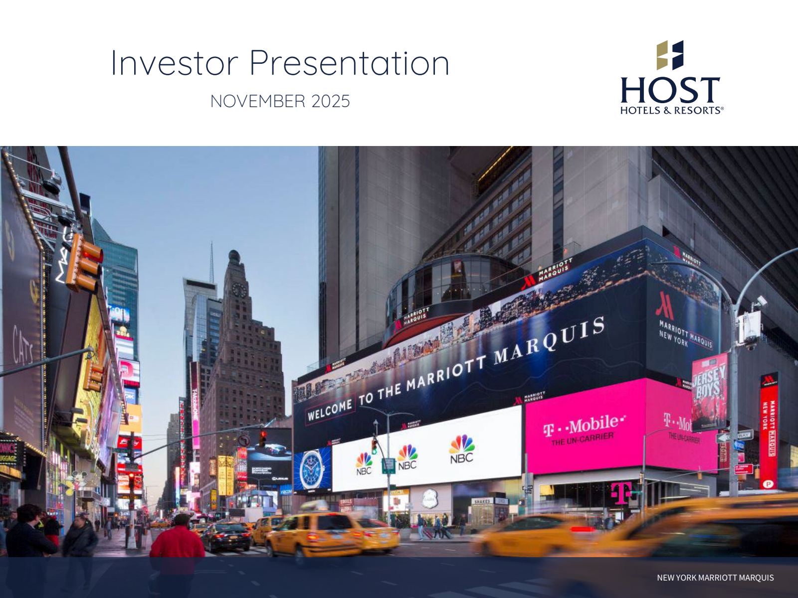 Host Hotels & Resorts' Q3 2025 Slide Deck