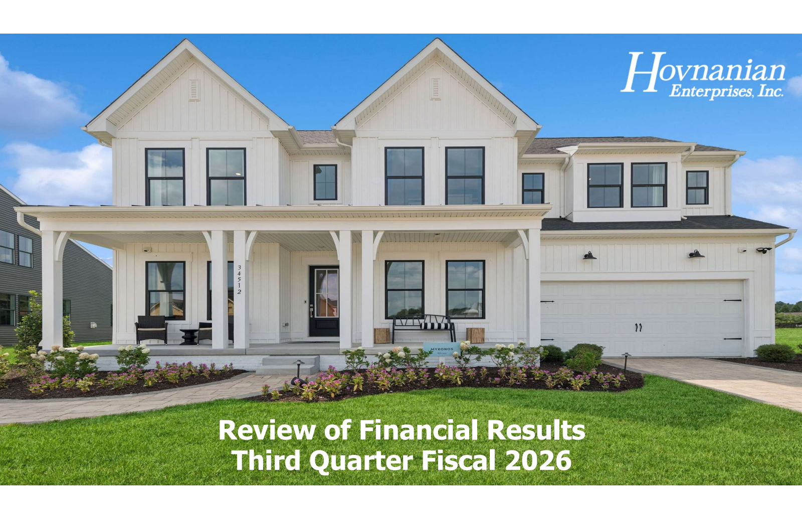Hovnanian Enterprises' Q3 2026 Slide Deck