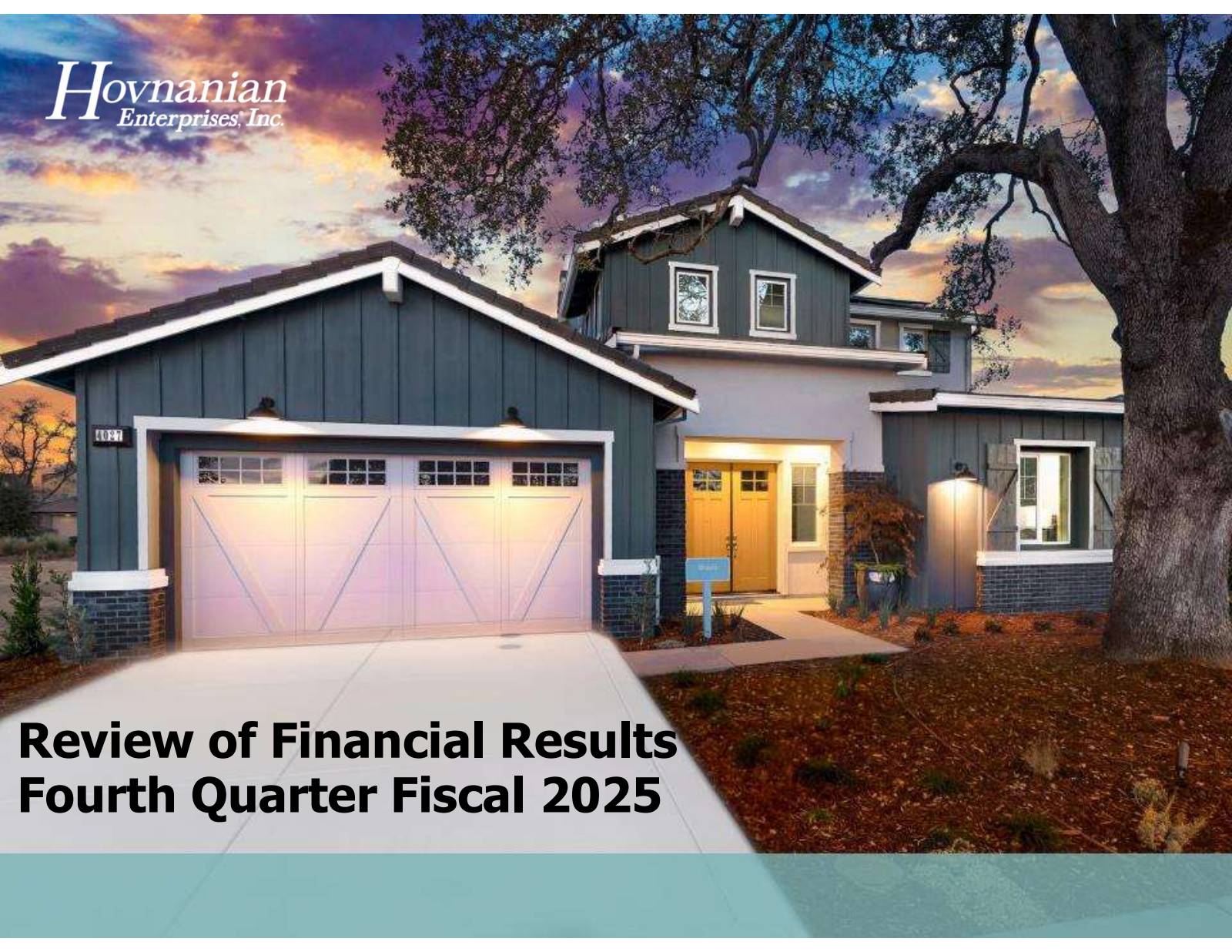Hovnanian Enterprises' Q4 2025 Slide Deck