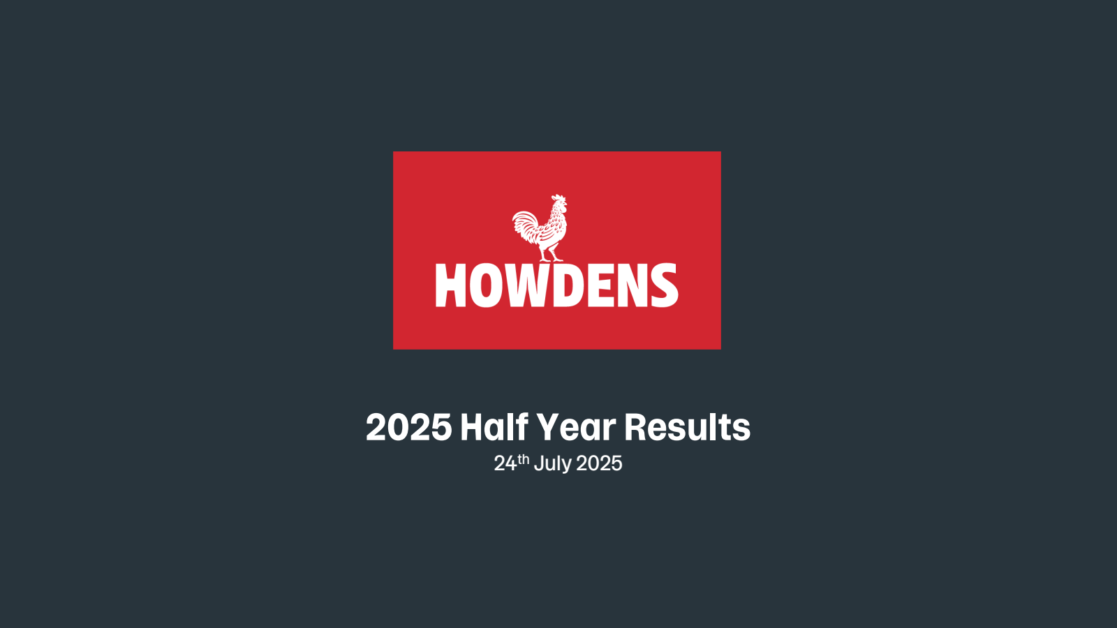 Howden Joinery Group's H1 2025 Slide Deck