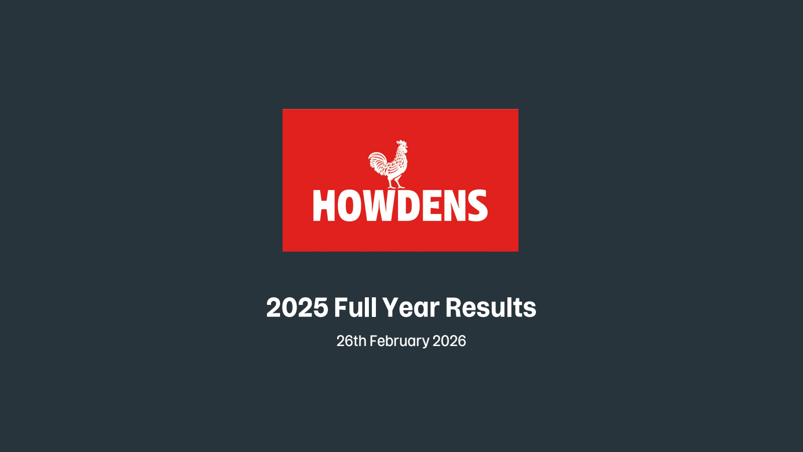 Howden Joinery Group's H2 2025 Slide Deck