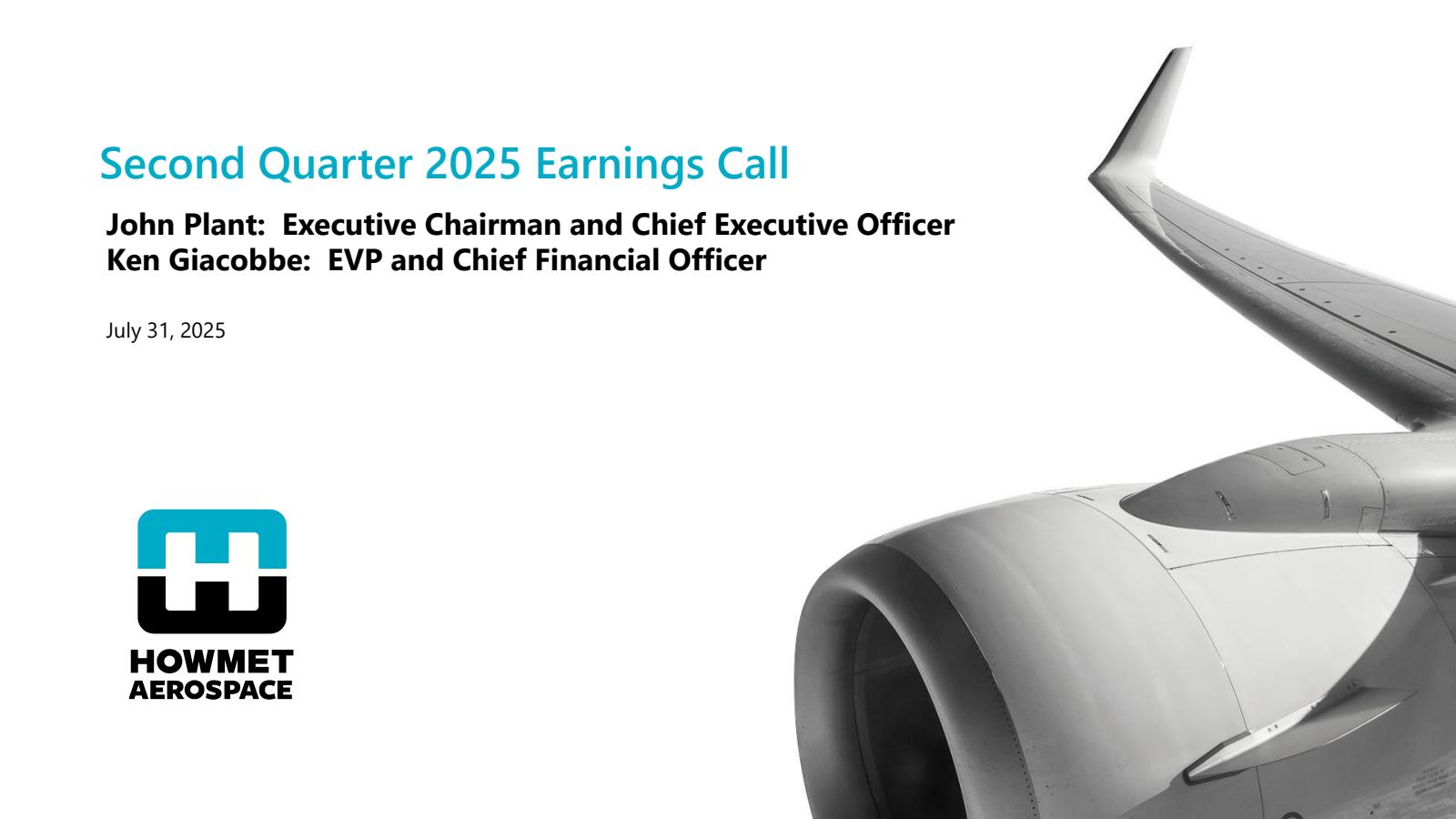 Howmet Aerospace's Q2 2025 Slide Deck