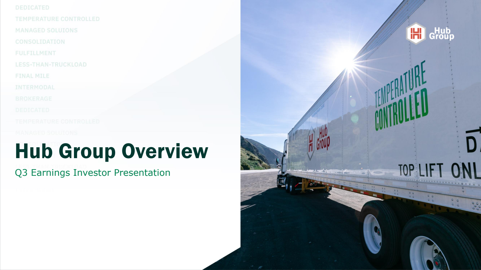 Hub Group's Q3 2025 Slide Deck