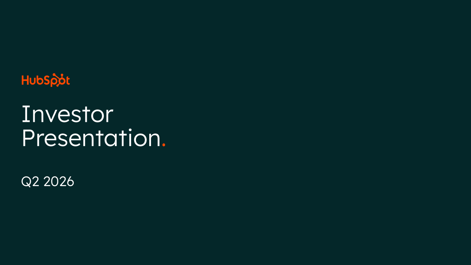 HubSpot's Q2 2026 Slide Deck