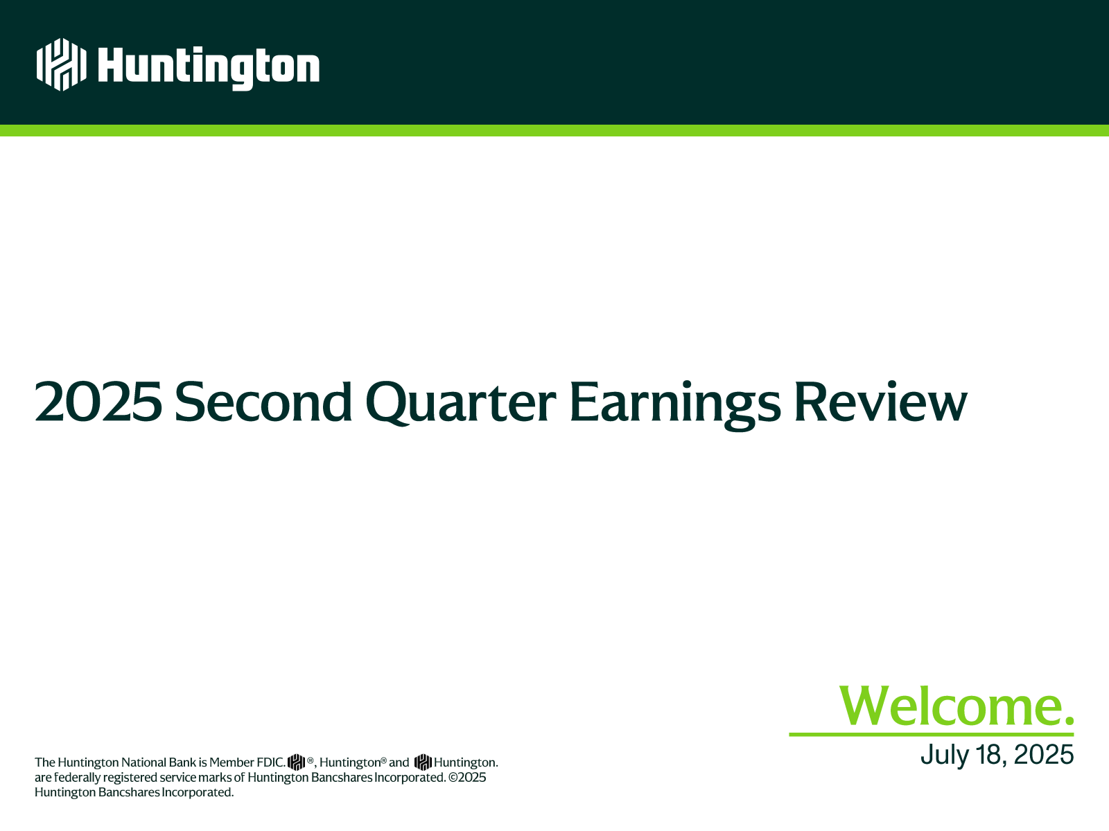 Huntington Bancshares' Q2 2025 Slide Deck
