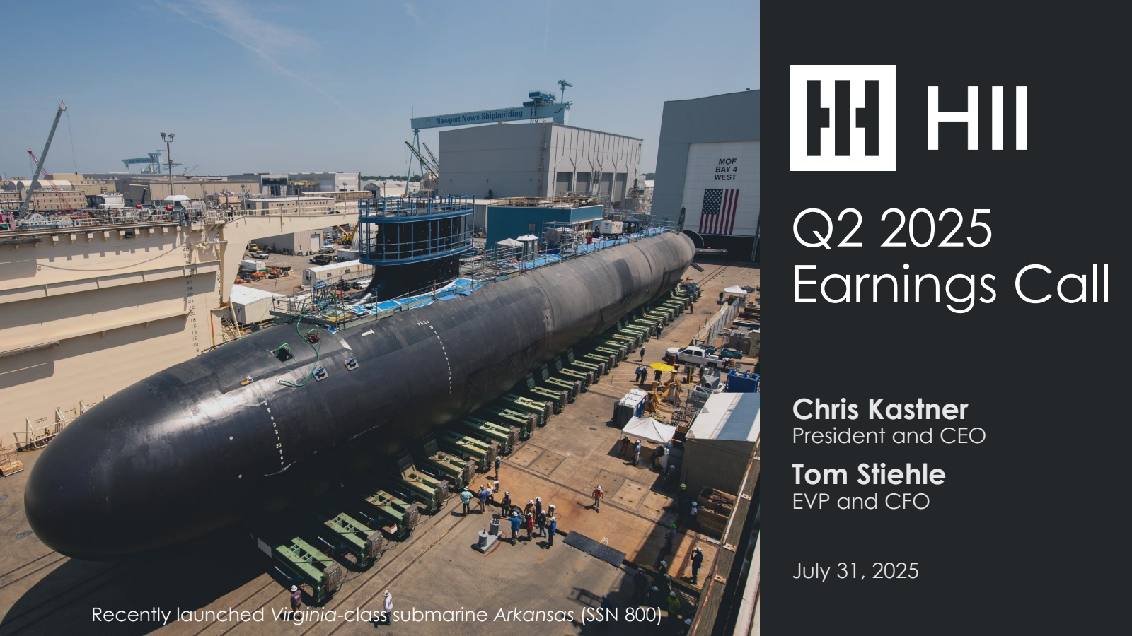 Huntington Ingalls Industries' Q2 2025 Slide Deck