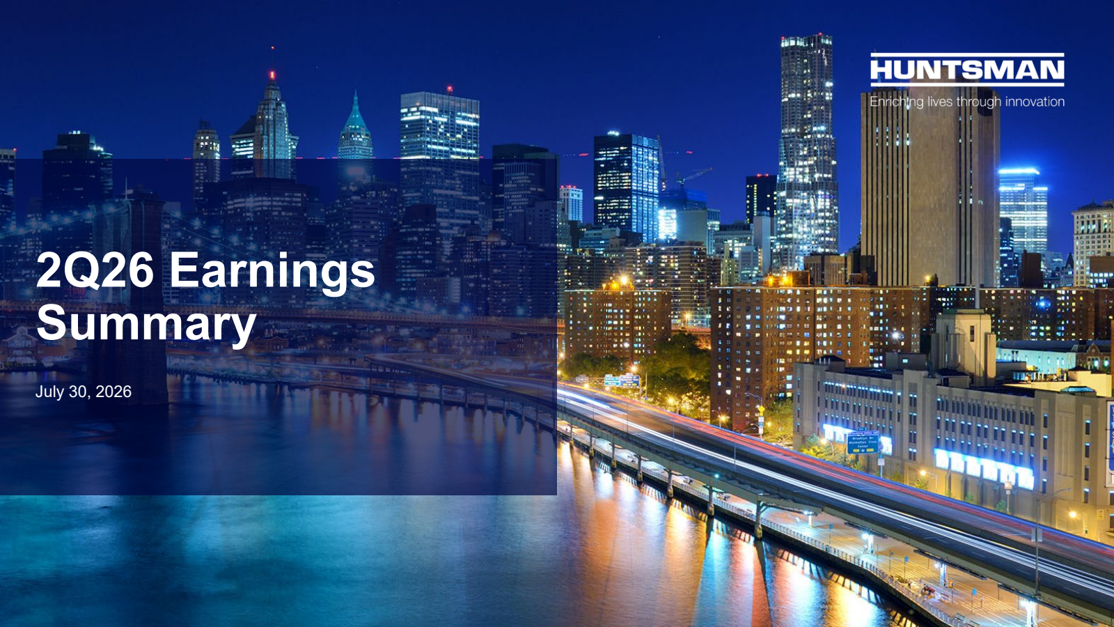 Huntsman's Q2 2026 Slide Deck