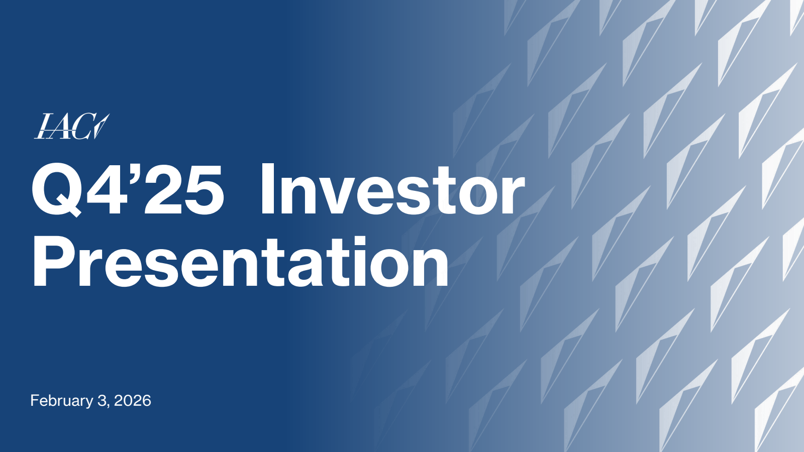 IAC's Q4 2025 Slide Deck