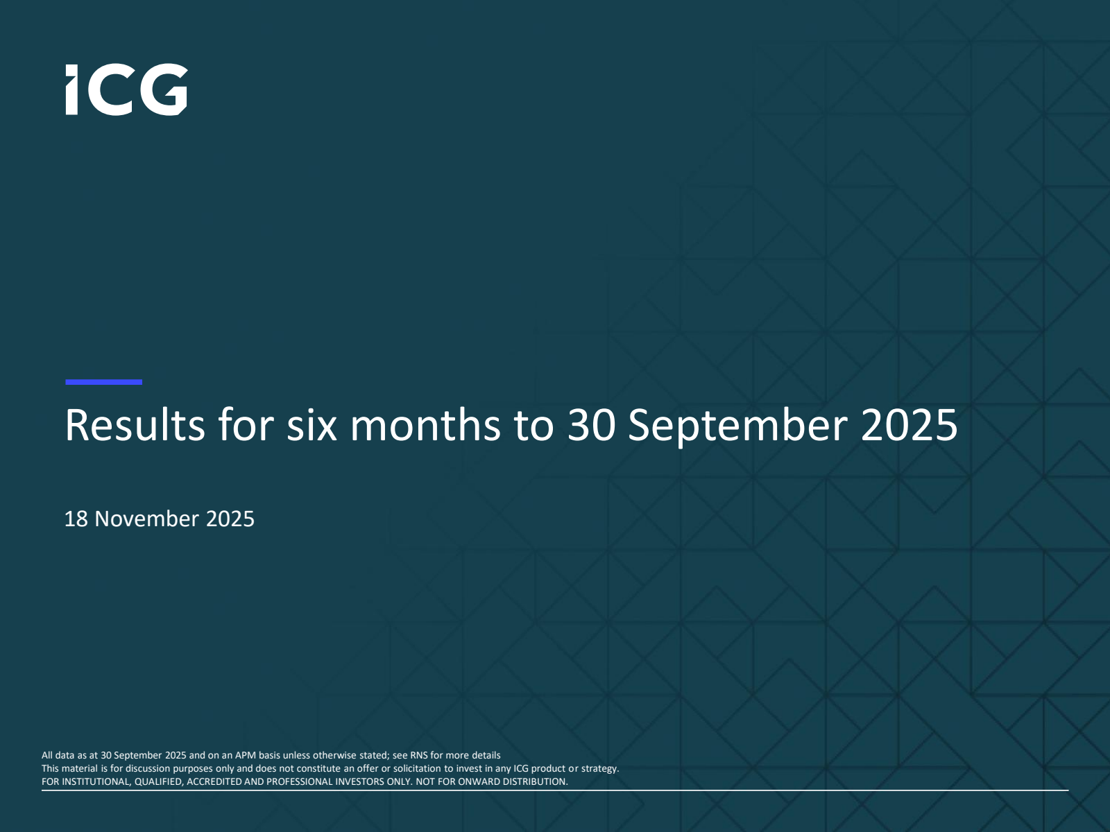 Intermediate Capital Group's H1 2026 Slide Deck