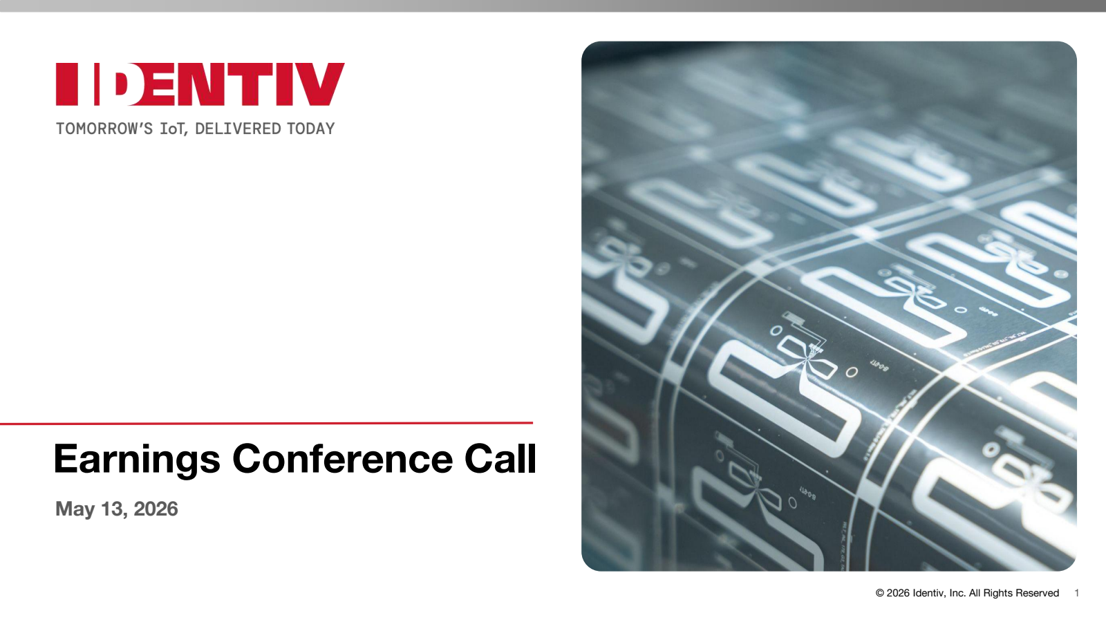 Identiv's Q1 2026 Slide Deck