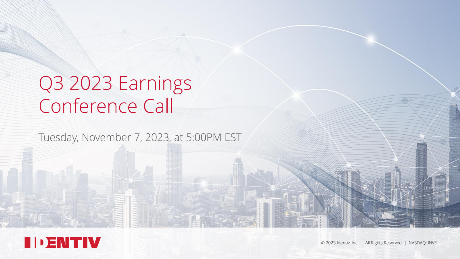 Identiv's Q3 2023 Slide Deck