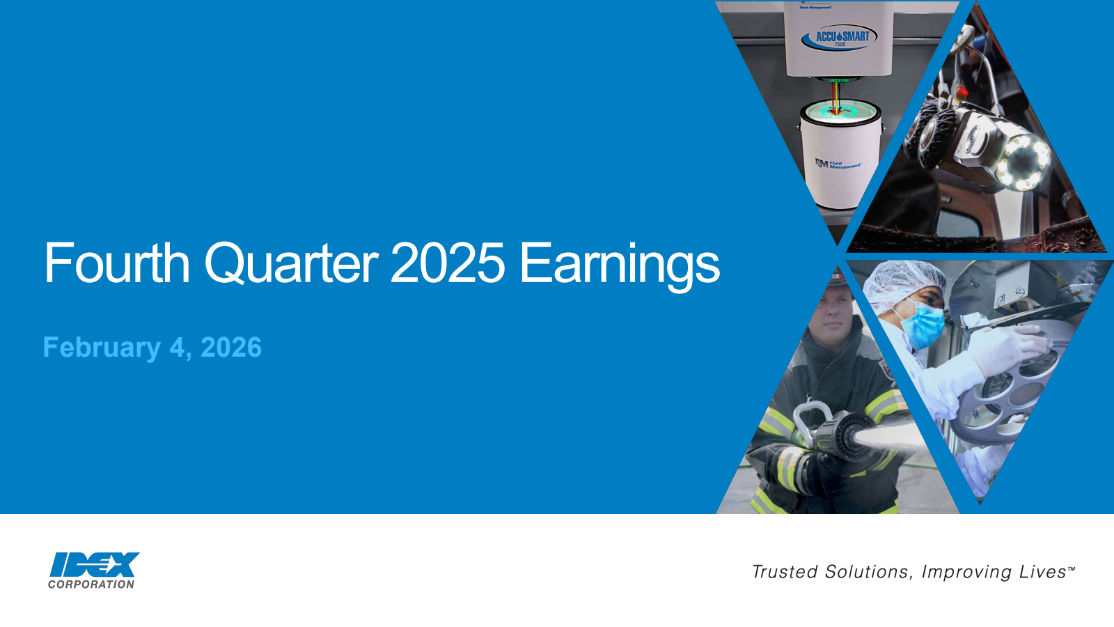 IDEX's Q4 2025 Slide Deck