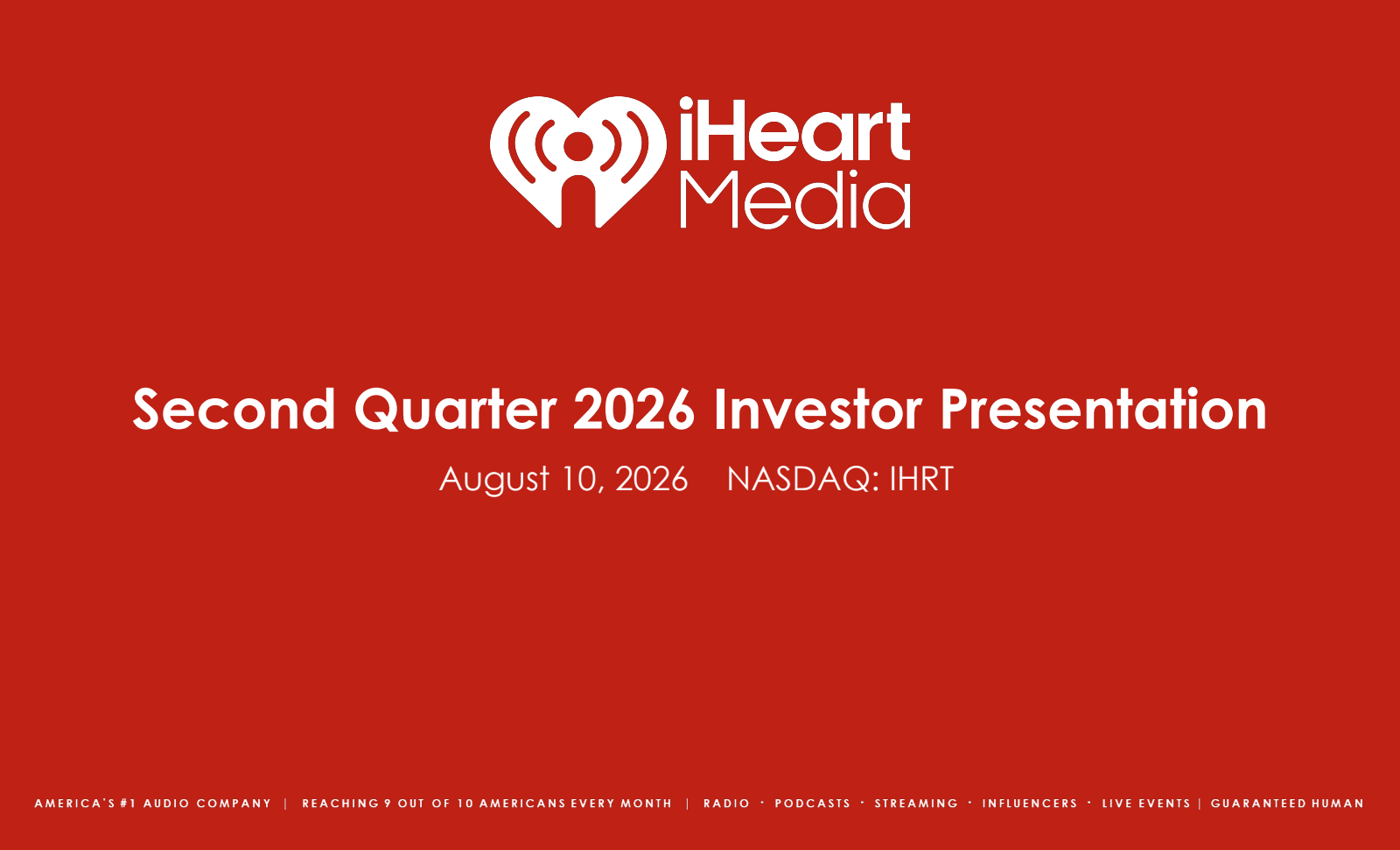 iHeartMedia's Q2 2026 Slide Deck