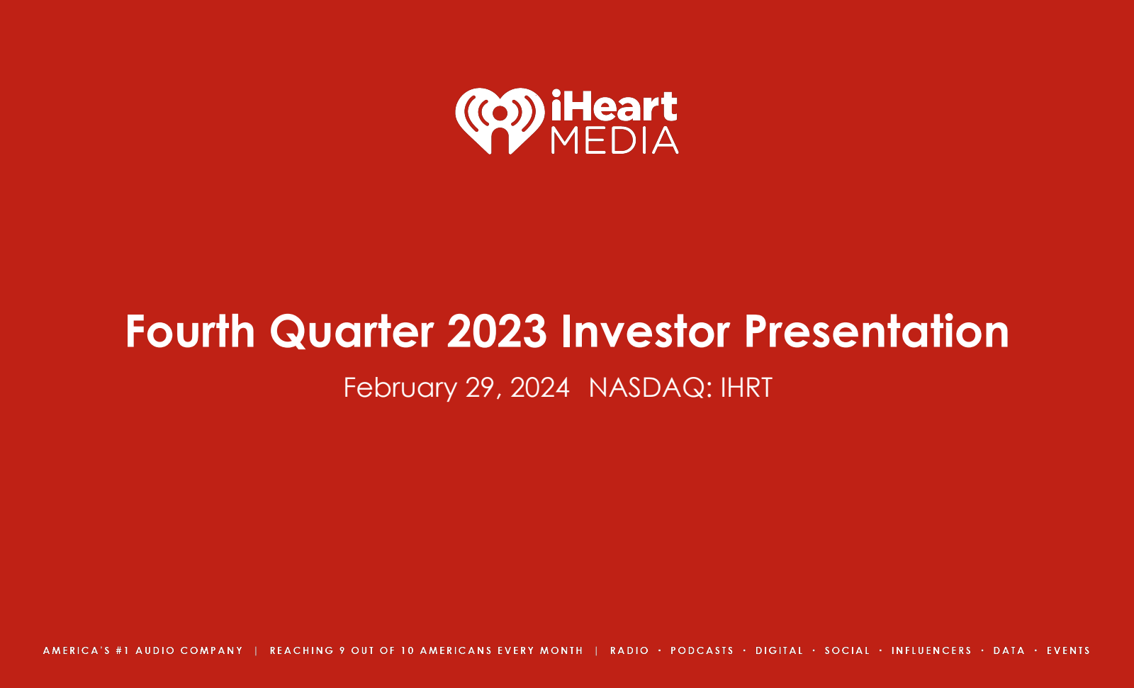 iHeartMedia's Q4 2023 Slide Deck