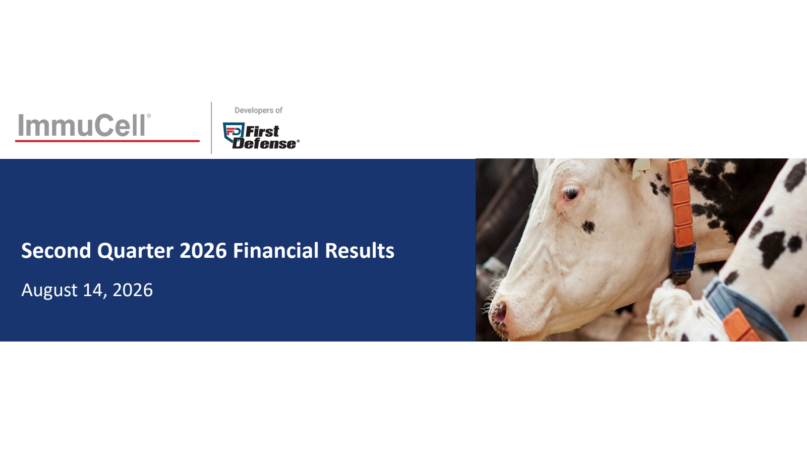 ImmuCell's Q2 2026 Slide Deck