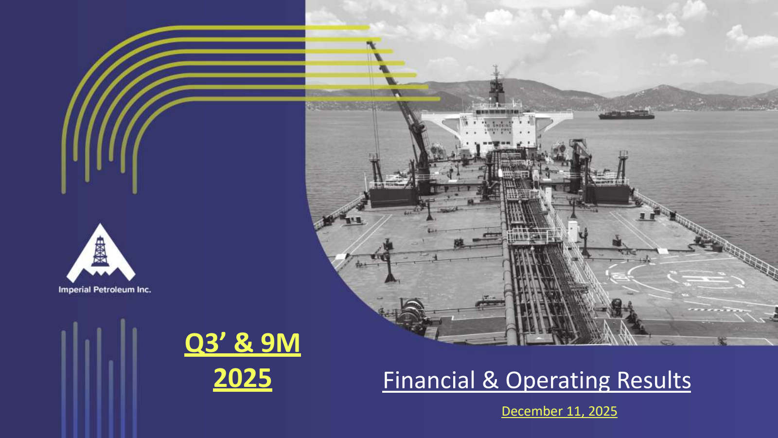Imperial Petroleum's Q3 2025 Slide Deck