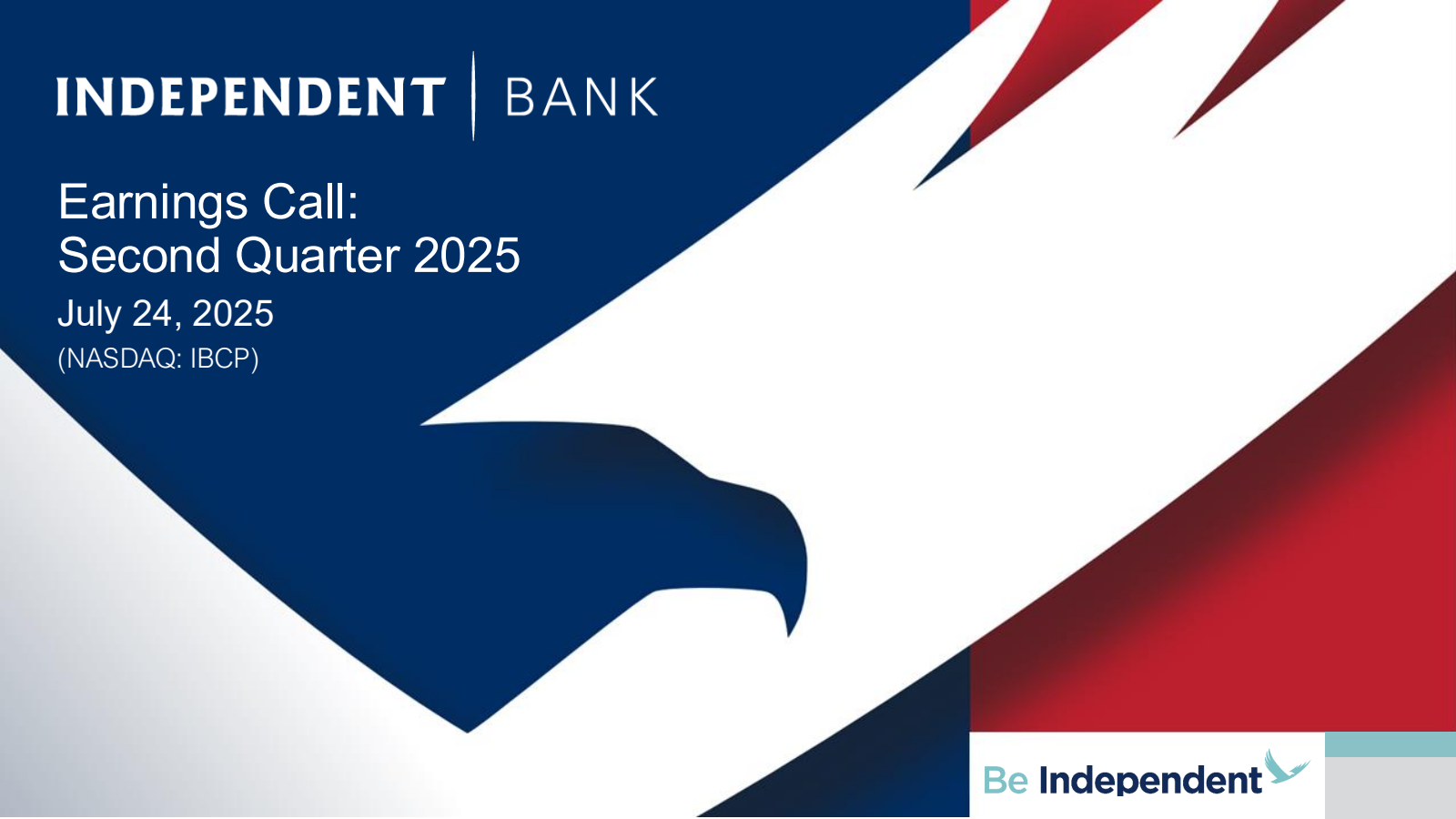 Independent Bank's Q2 2025 Slide Deck