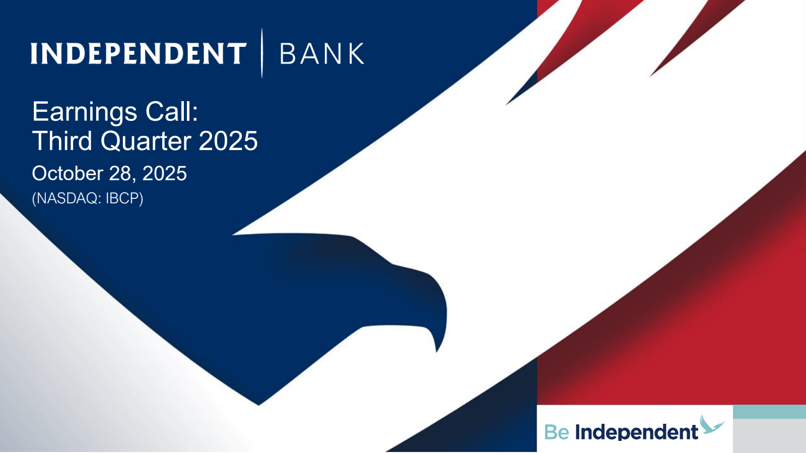 Independent Bank's Q3 2025 Slide Deck