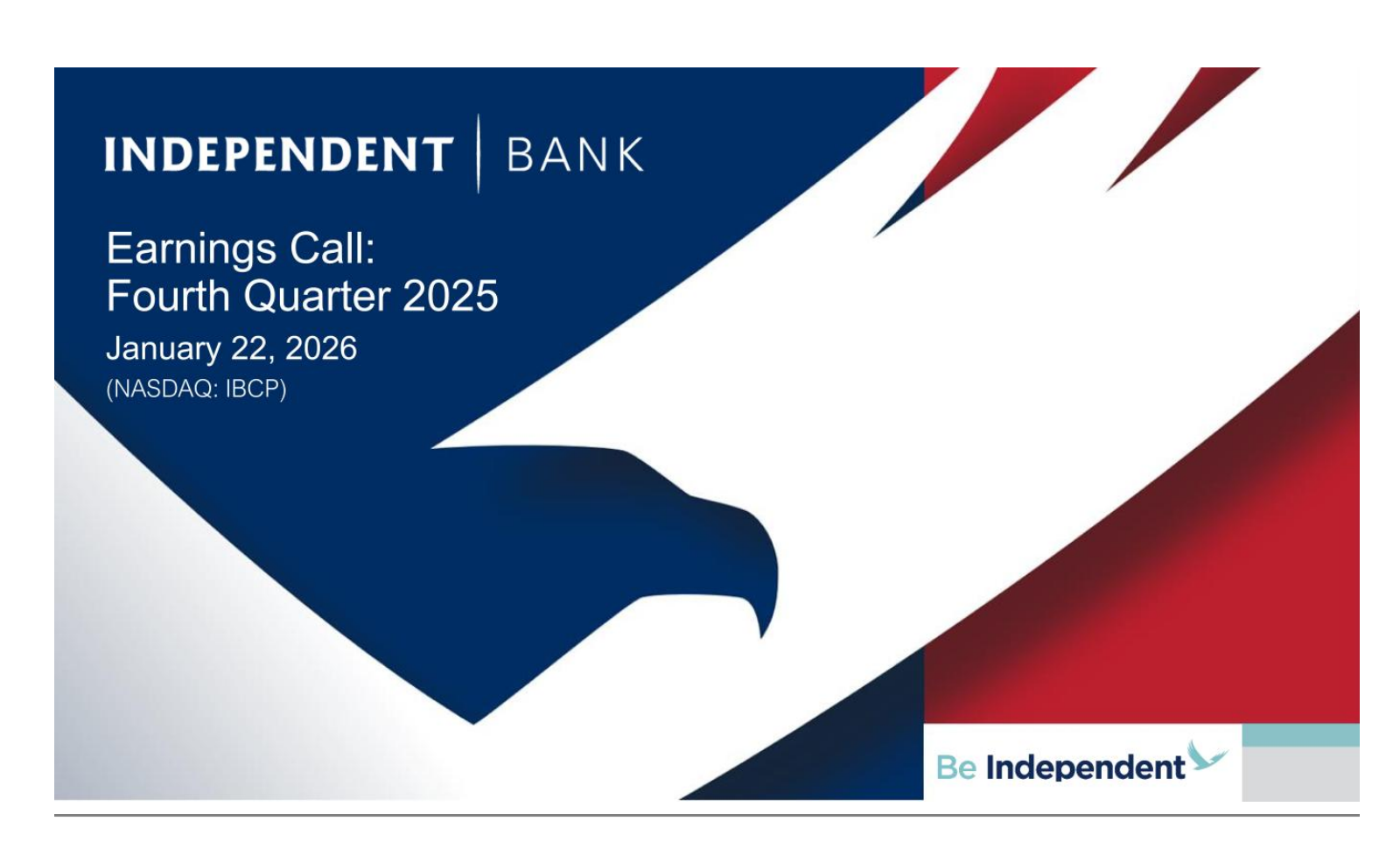 Independent Bank's Q4 2025 Slide Deck