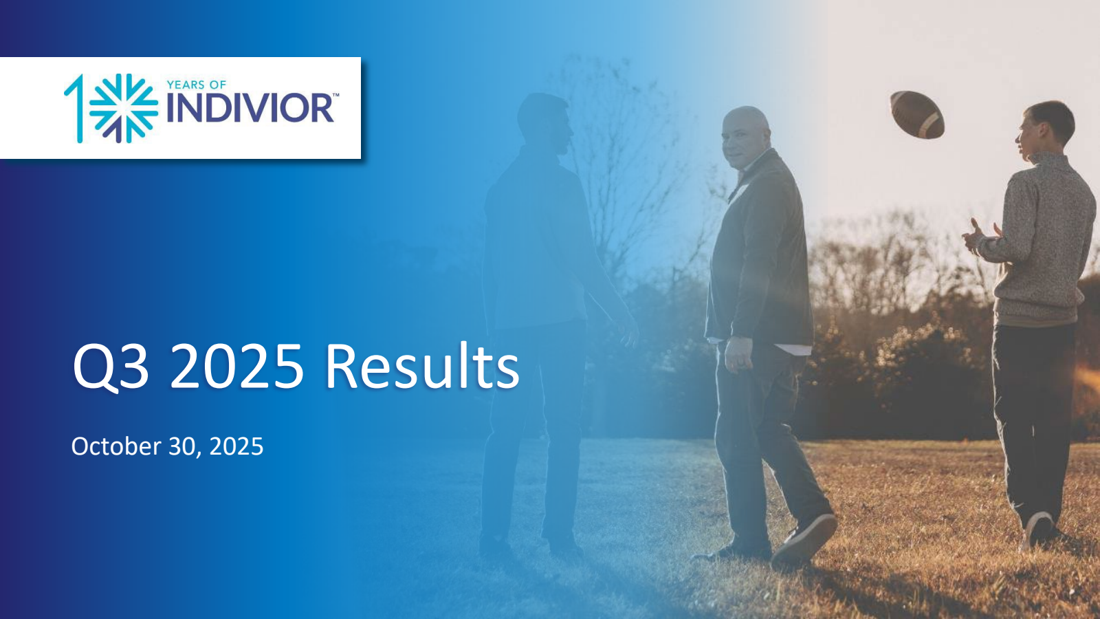 Indivior's Q3 2025 Slide Deck