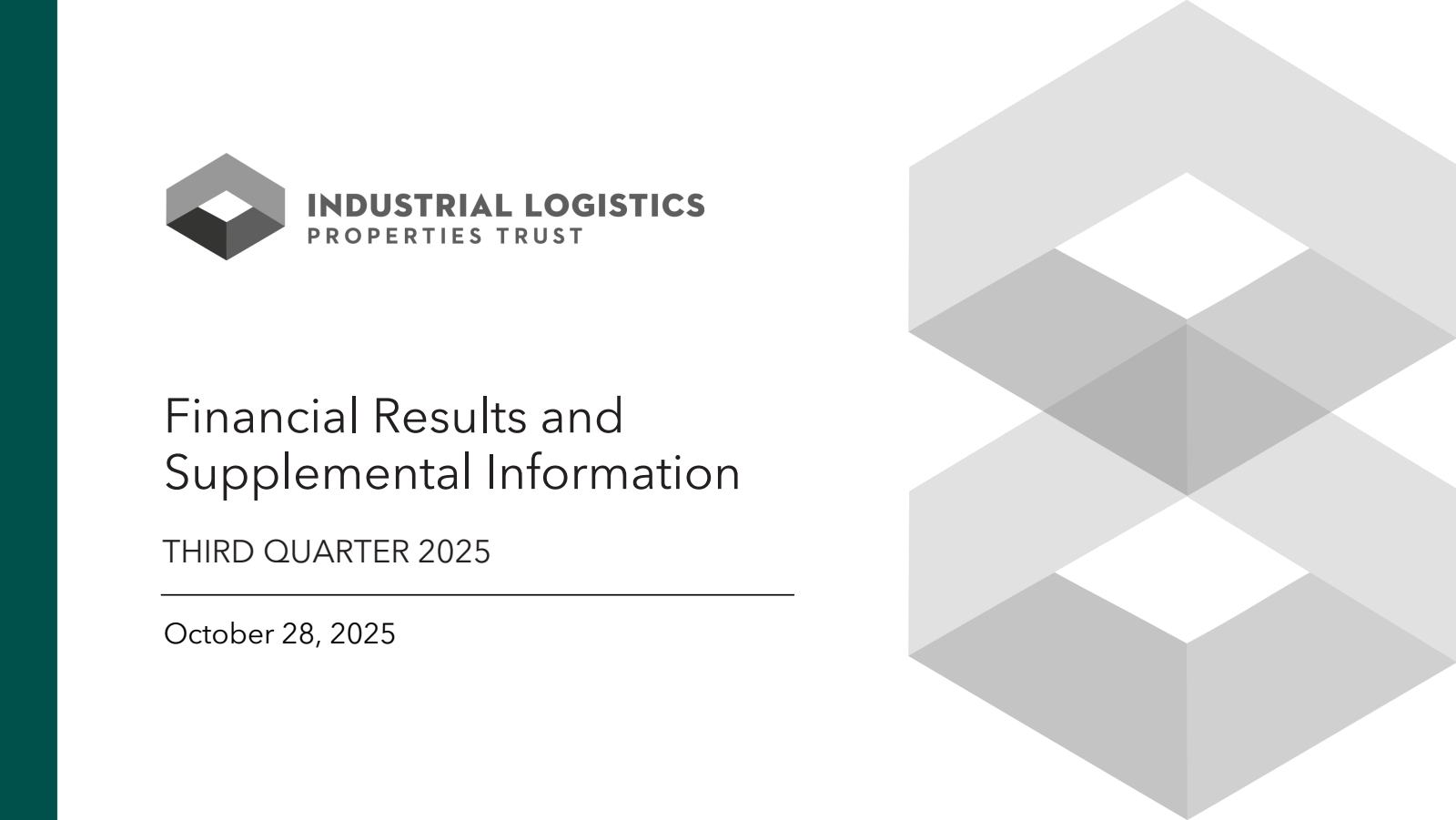 Industrial Logistics Properties Trust's Q3 2025 Slide Deck