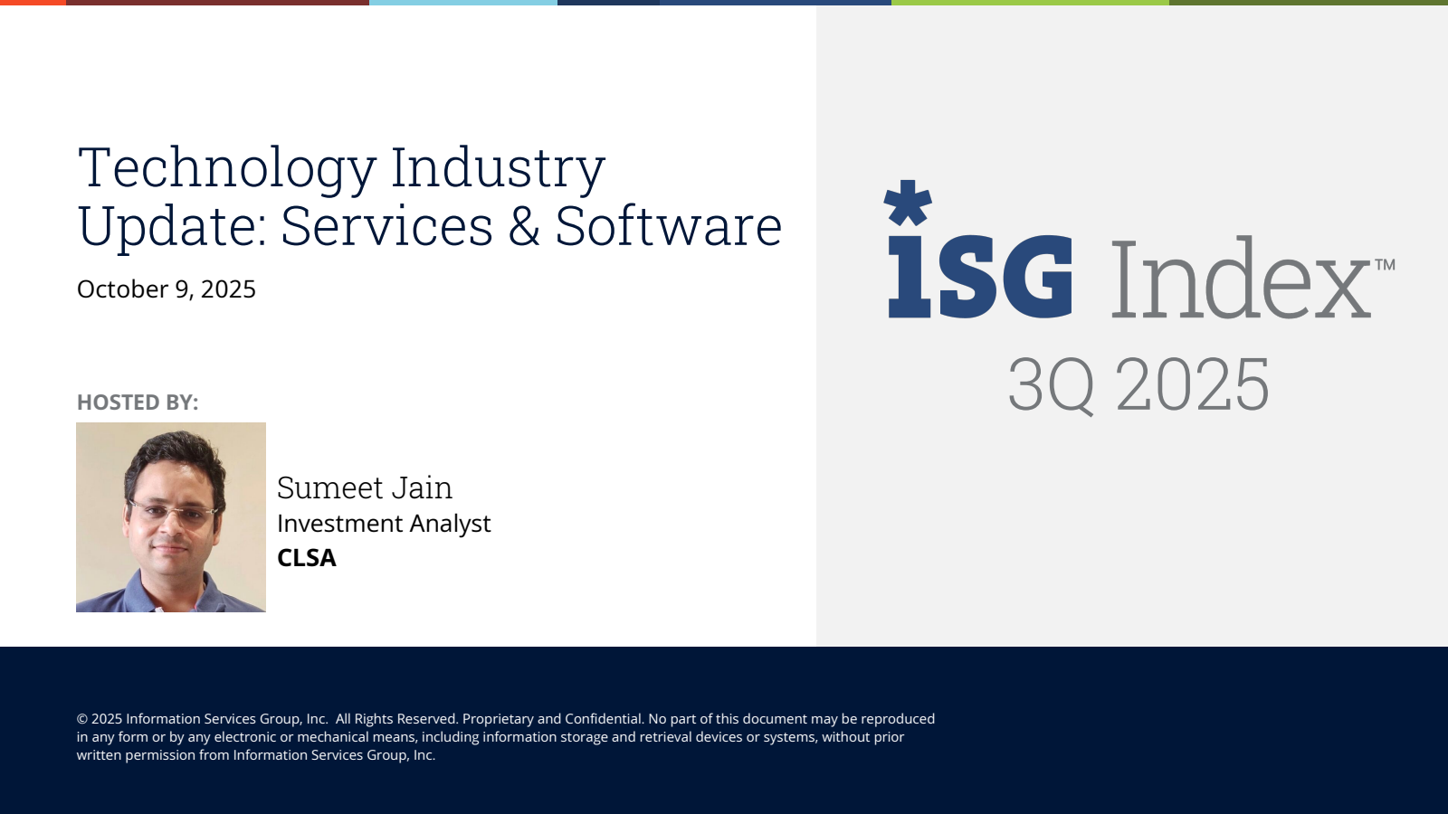 Information Services Group's Status Update Slide Deck