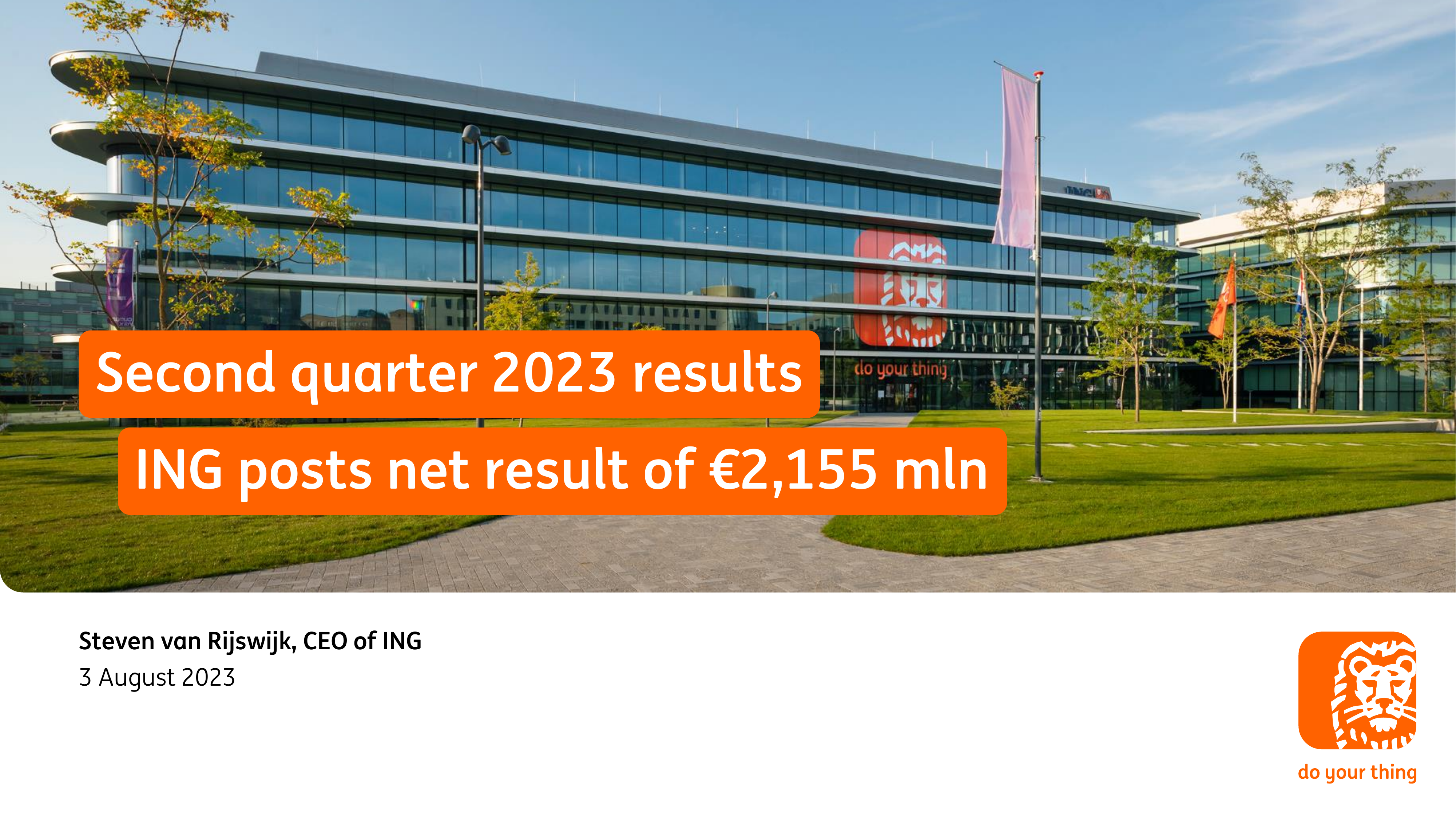 Ing Chanmony ING Q2 2023 Earnings Report on 8/3/2023