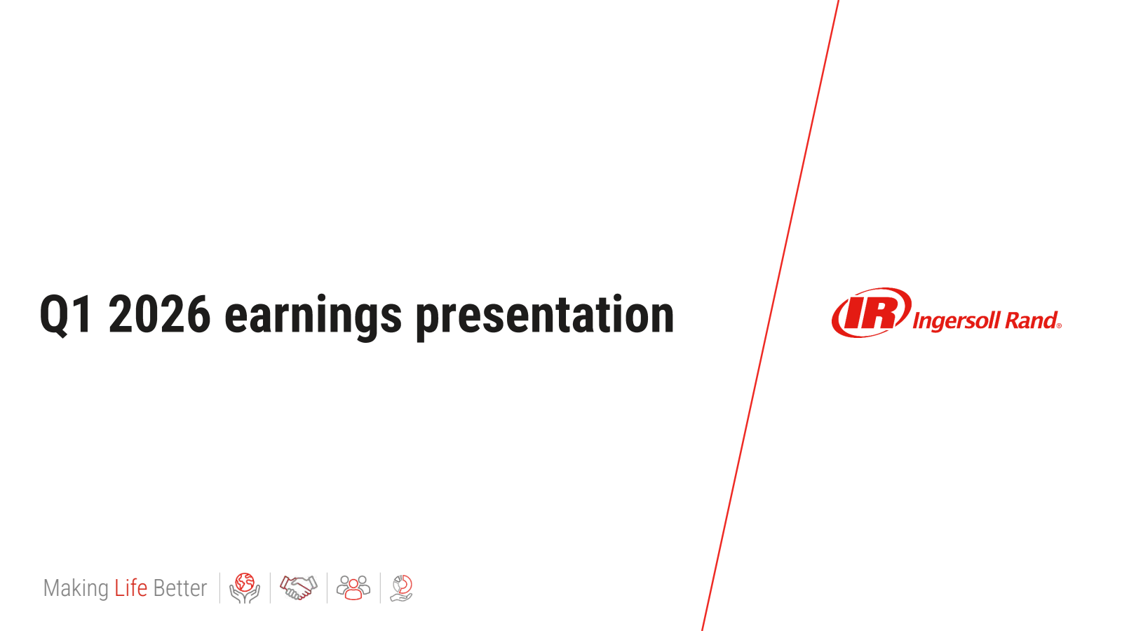 Ingersoll Rand's Q1 2026 Slide Deck