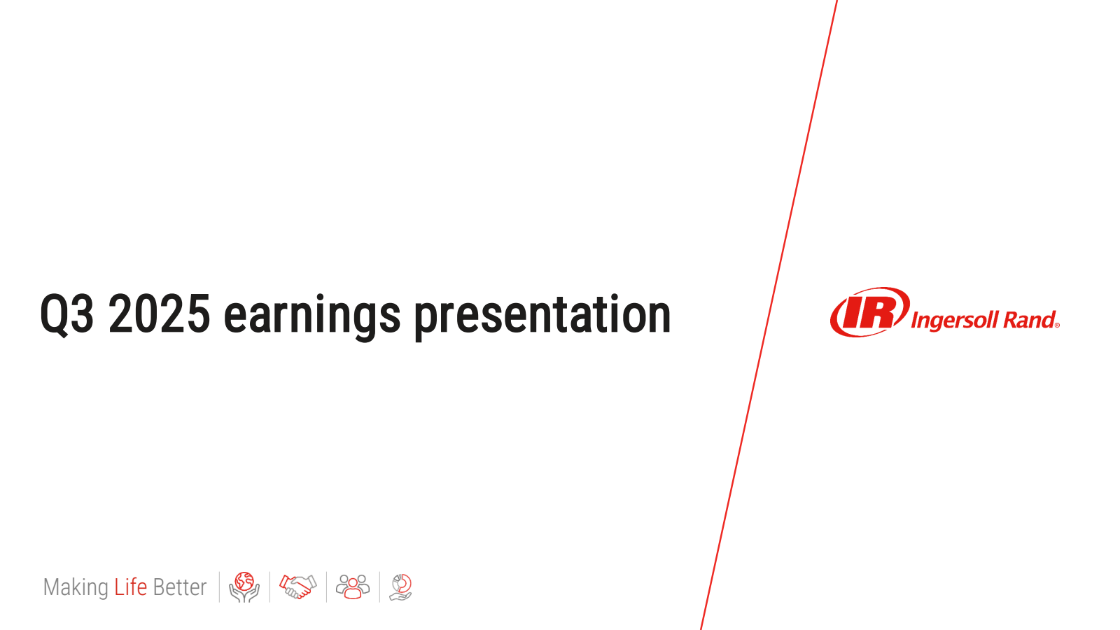 Ingersoll Rand's Q3 2025 Slide Deck