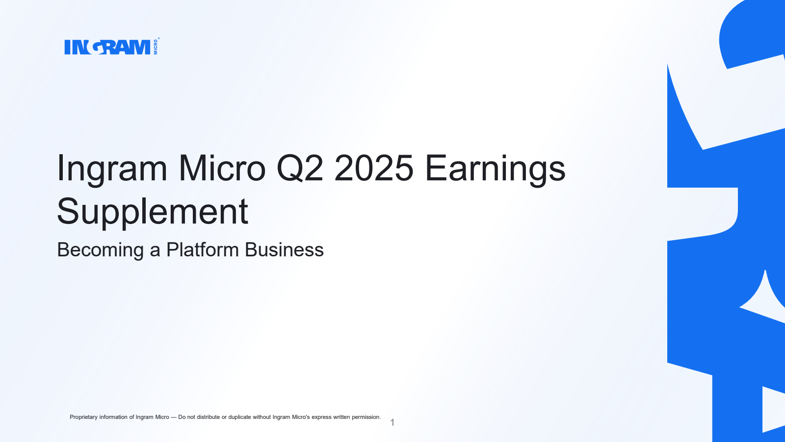 Ingram Micro's Q2 2025 Slide Deck