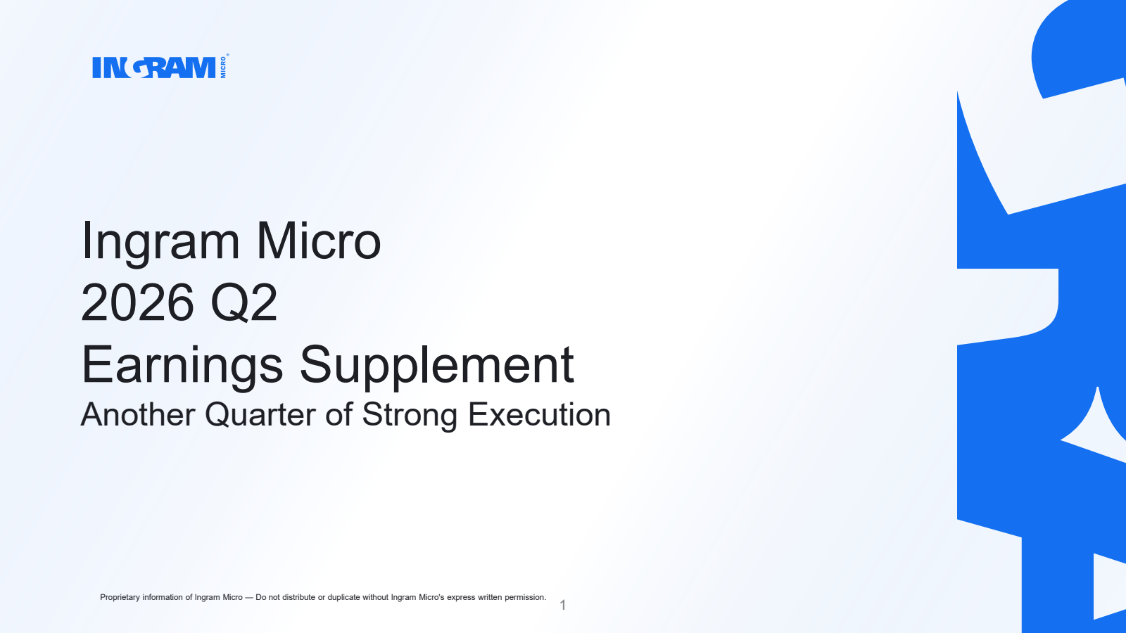 Ingram Micro's Q2 2026 Slide Deck