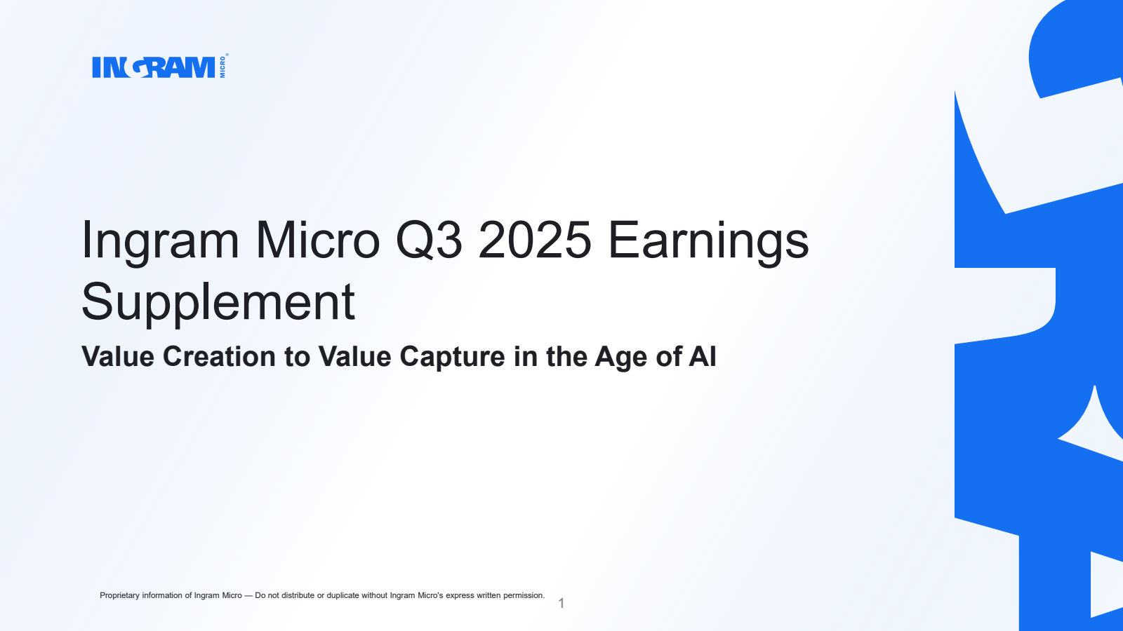 Ingram Micro's Q3 2025 Slide Deck