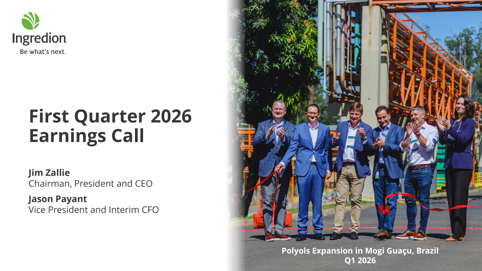 Ingredion's Q1 2026 Slide Deck
