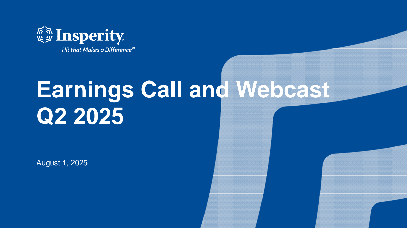 Insperity's Q2 2025 Slide Deck
