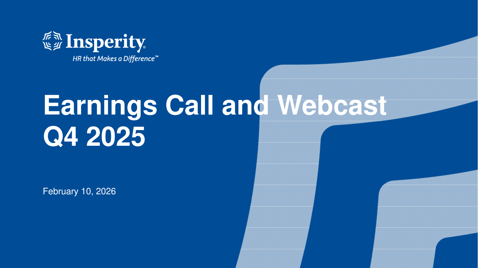 Insperity's Q4 2025 Slide Deck
