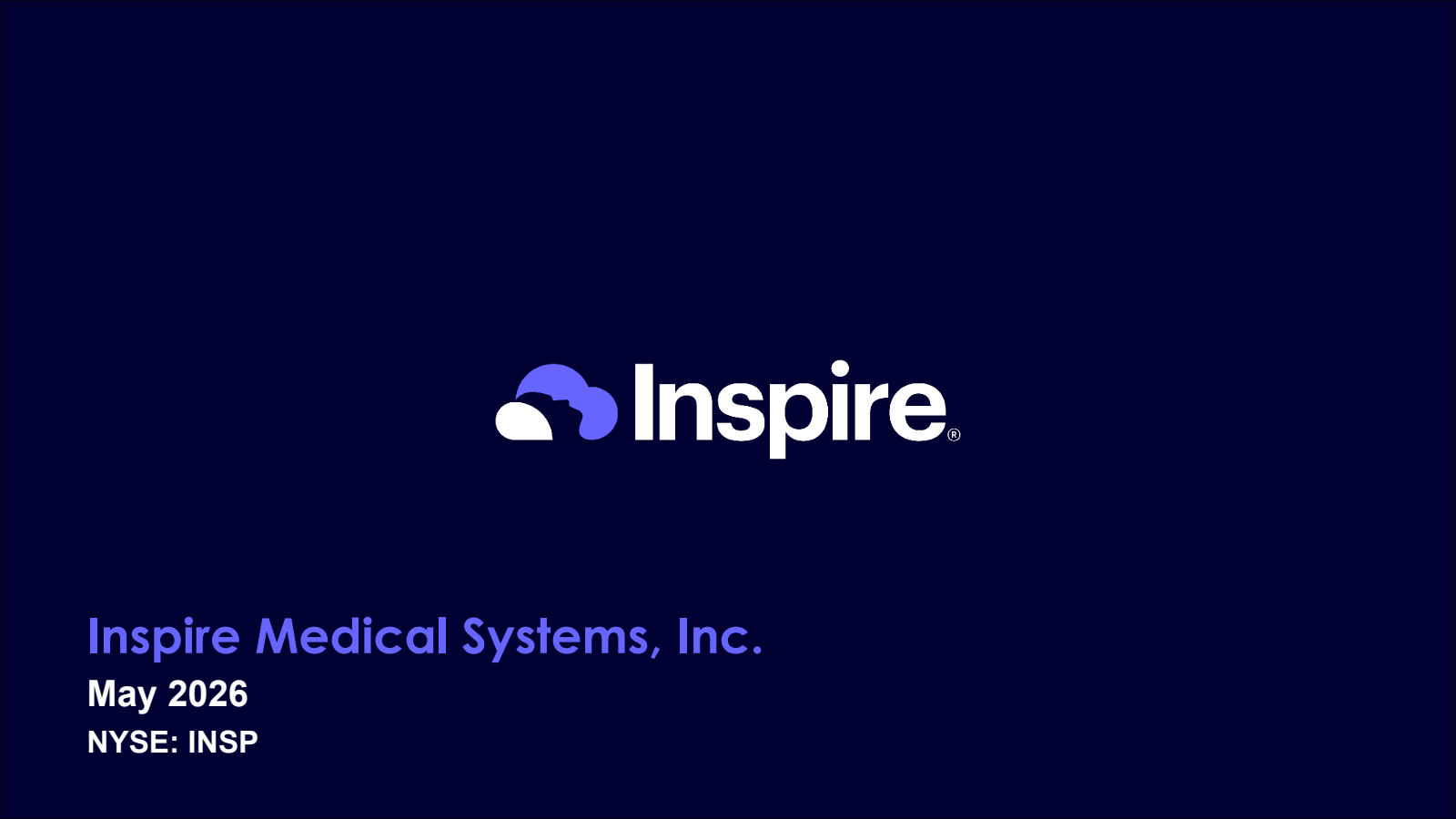Inspire Medical Systems' Q1 2026 Slide Deck