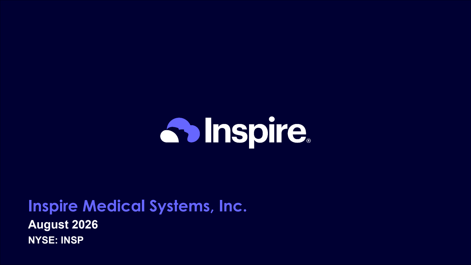 Inspire Medical Systems' Q2 2026 Slide Deck