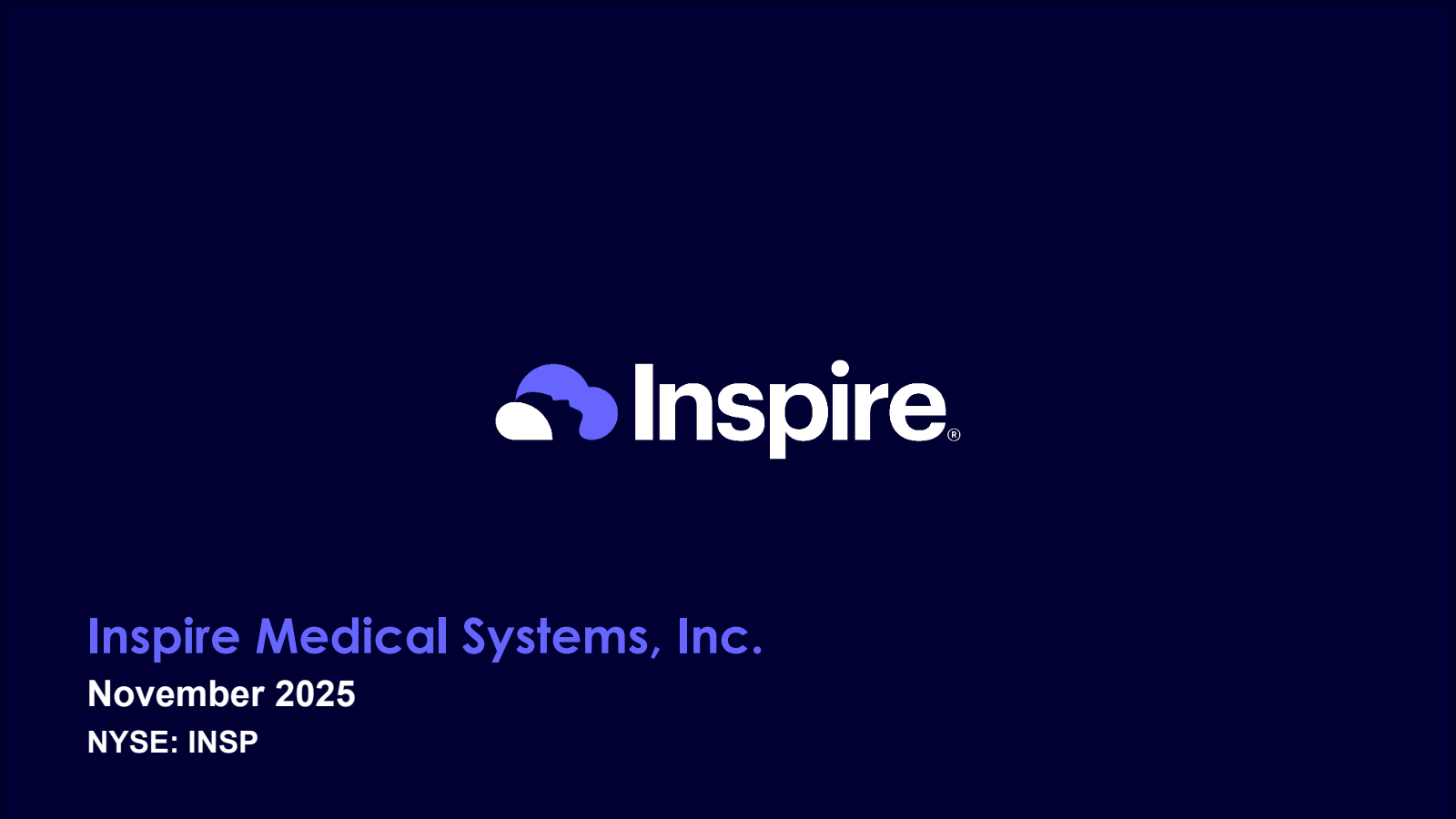 Inspire Medical Systems' Q3 2025 Slide Deck