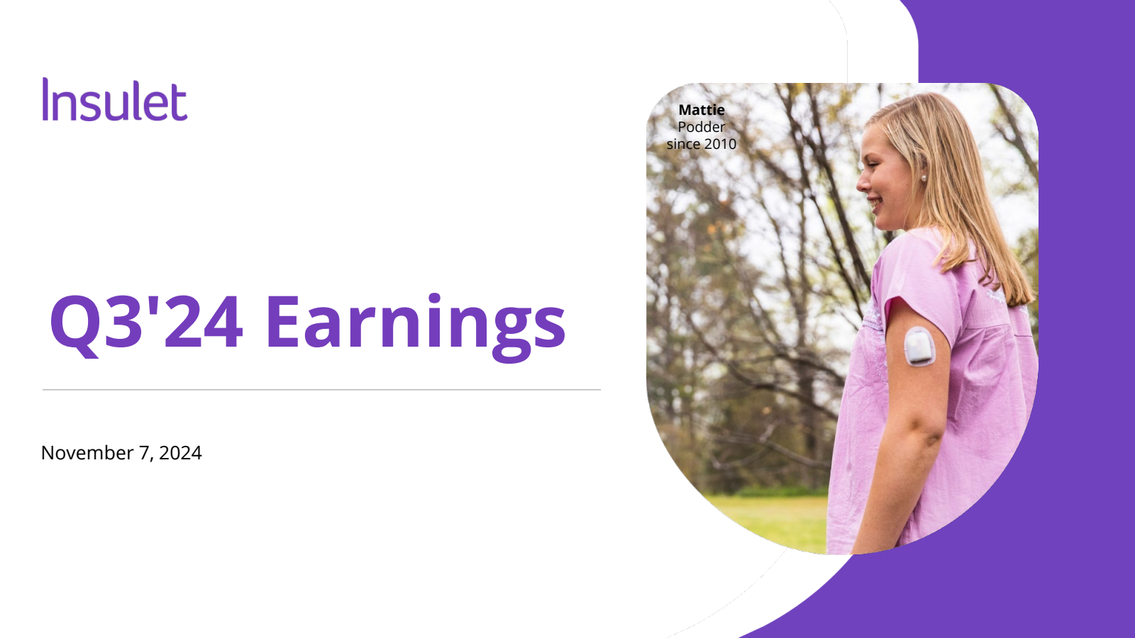 PODD Q3 2024 Earnings Report on 11/7/2024