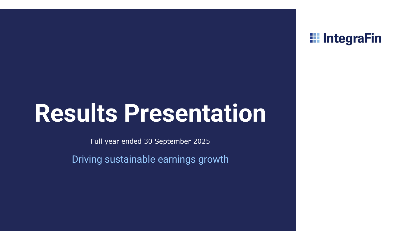 IntegraFin's H2 2025 Slide Deck