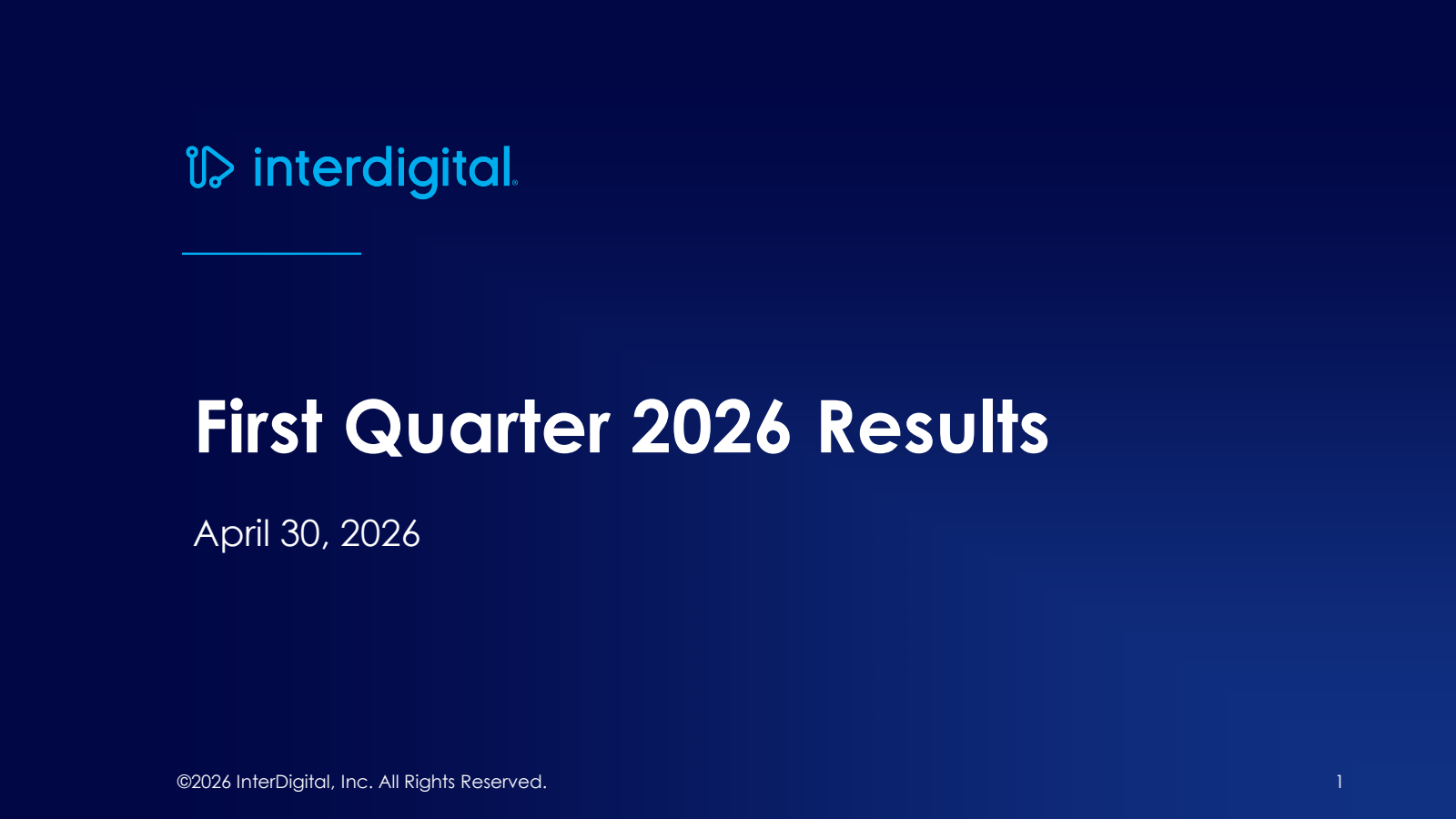InterDigital's Q1 2026 Slide Deck