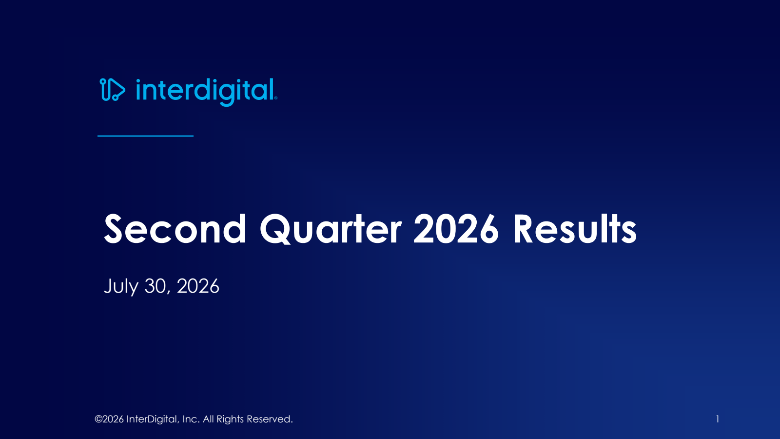 InterDigital's Q2 2026 Slide Deck